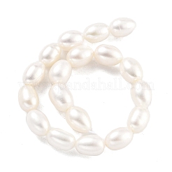 天然養殖淡水パールビーズ連売り  ライス  グレード5 A  ホワイト  7~8mm  穴：0.6mm  約21~22個/連  6.89''~7.09''（17.5~18センチメートル）&nbsp;PEAR-P062-10F