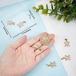 6Pcs Brass Micro Pave Cubic Zirconia Pendants&nbsp;KK-BBC0010-28