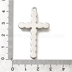 304ステンレスペンダント  ラインストーン付き  クロス  ステンレス鋼色  43x25x4mm  穴：1.8mm&nbsp;STAS-E545-06P