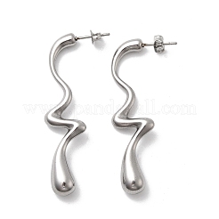 304 Stainless Steel Irregular Teardrop Stud Earrings&nbsp;EJEW-P330-02P