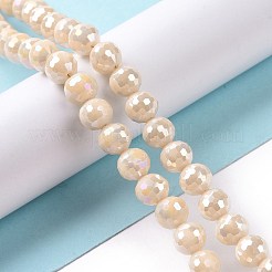 電気メッキガラスビーズセット  ABカラーメッキ  ファセット（96ファセット）  ラウンド  ビスク  7~8mm  穴：1.2~1.5mm  約68~70個/連  18.90''（48センチメートル）&nbsp;X-GLAA-E036-14A