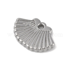 304ステンレスペンダント  シェルシェイプチャーム  ステンレス鋼色  11x16x2mm  穴：1.4mm&nbsp;STAS-M071-04P