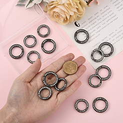 16Pcs 2 Styles Alloy Rhinestone Spring Gate Rings&nbsp;FIND-SP0004-52A