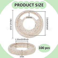 Wheat Straw Mushroom Hole Loose Leaf Ring Round Binder Discs&nbsp;FIND-WH0366-315B