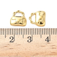 304ステンレススチールチャーム  ハンドバッグ  18KGP本金メッキ  9.5x9.5x2.5mm  穴：2.5mm&nbsp;KK-D503-37G