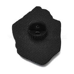 氷の塊とバラの花のエナメルピン  バックパックや衣類用の黒色合金製ラペルピンバック  ピンク  33x26mm&nbsp;JEWB-Z052-01EB-04