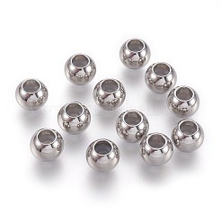 201ステンレスビーズ  プラスチック付き  スライダービーズ  ロンデル  ステンレス鋼色  8x6.3mm  穴：2mm&nbsp;STAS-F188-26P-D