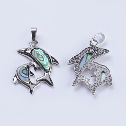 Abalone Shell/Paua Shell Pendants&nbsp;SSHEL-L008-11P