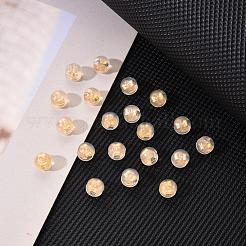 316サージカルステンレススチール製ピアスキャッチ  tpeプラスチックパーツ  ピアスバックキャッチ  半円/ドーム  18KGP本金メッキ  4.5x5mm&nbsp;X-KY-H004-01G