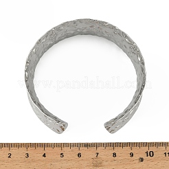 女性用304ステンレススチール製ワイドオープンカフバングル  花  内径：2.32インチ（5.9cm）  29 mm幅&nbsp;BJEW-K230-03C-P