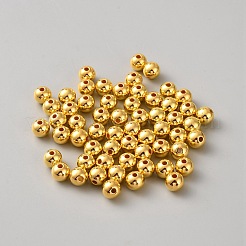 ABSプラスチックビーズ  模造パールビーズ  ラウンド  ゴールド  8x7mm  穴：2mm  約1800~2000個/セット&nbsp;KY-WH0045-85C-G
