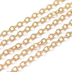 Soldered Brass Textured Cable Chains&nbsp;CHC-G005-01G