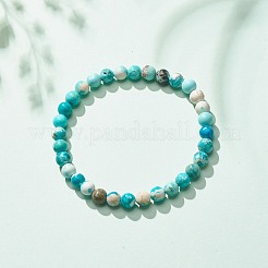 Natural Howlite Round Beaded Stretch Bracelet&nbsp;BJEW-JB08290-02