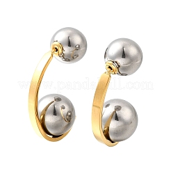 304 Stainless Steel Two Tone Stud Earrings&nbsp;EJEW-R031-03GP