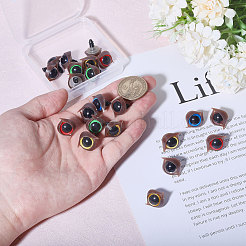 140Pcs 7 Colors Half Round Plastic Craft Safety Eyes & Eyelid Sets&nbsp;DIY-GL0005-17