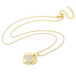 Brass Micro Pave Clear Cubic Zirconia Pendant Necklaces for Women&nbsp;LS-NJEW-M084-02G-03