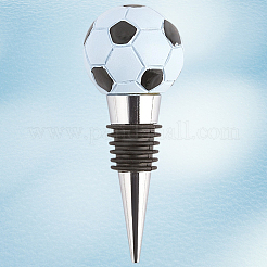 亜鉛合金ワインストッパー  スポーツボール樹脂ボトルストッパー  サッカー  96.5x36.5mm&nbsp;FIND-WH20040-05E