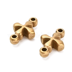 304ステンレススチールコネクタチャーム  クロスリンク  イオンプレーティング（ip）  ゴールドカラー  14.5x9x4mm  穴：1.5mm&nbsp;STAS-B111-10G