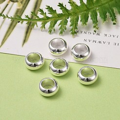 304ステンレススチールビーズ  ロンデル  大穴ビーズ  銀  10x5mm  穴：6mm&nbsp;X-STAS-E436-10S