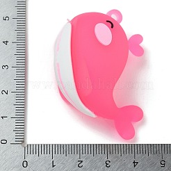 PVCペンダント  クジラ  ショッキングピンク  48x27x35mm  穴：3mm&nbsp;FIND-R001-02C