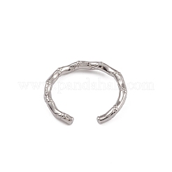 女性用 304 ステンレススチール ラタン オープン カフ リング  ステンレス鋼色  内径：17.6mm&nbsp;LS-RJEW-G285-03P