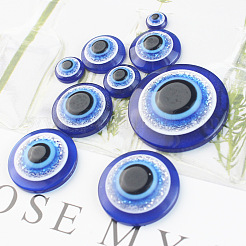 レジンクラフトアイ  人形作りアクセサリー  フラットラウンド  ダークブルー  12x4mm&nbsp;DIY-CJC0001-34D