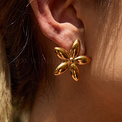 Stainless Steel Flower Stud Earrings&nbsp;NB8643-1