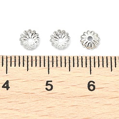 シェグレース真鍮ビーズキャップ  カドミウムフリー＆ニッケルフリー＆鉛フリー  花  プラチナメッキ  5x5x1mm  穴：1mm&nbsp;XGRPCU781-285P