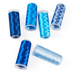 6ロール 6色ベロア糸  ディープスカイブルー  0.3mm  1ロール/カラー&nbsp;AJEW-TA0002-70B