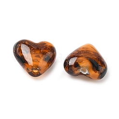 Handmade Gold Sand Lampwork Beads Strands&nbsp;LAMP-Q045-08A-02
