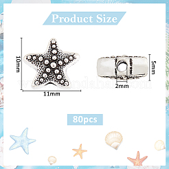 80Pcs Tibetan Style Alloy Beads&nbsp;TIBE-DC0001-17