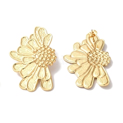 Flower Ion Plating(IP) 304 Stainless Steel Stud Earrings for Women&nbsp;EJEW-L287-021G