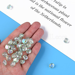 透明なアクリルビーズ  ABカラーメッキ  ナゲット  アクアマリン  10.5x10x8mm  穴：1.6mm  約1200個/500g&nbsp;MACR-S373-131-C10
