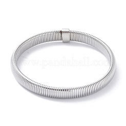 変色しない304ステンレススチールのバングル  ステンレス鋼色  3/8インチ（0.95cm）  内径：2-1/4インチ（5.7cm）&nbsp;BJEW-G700-02P