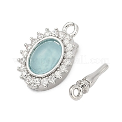 Brass Micro Pave Cubic Zirconia Box Clasps&nbsp;KK-P291-43P-02