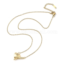 女性用ハート 304 ステンレス ペンダント ネックレス  ゴールドカラー  17.09インチ（43.4cm）&nbsp;NJEW-D288-01G