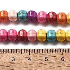 合成ターコイズビーズ連売り  スプレー塗装  カボチャの形  ミックスカラー  6x8x7~7.5mm  穴：1.8mm  約62個/連  14.57''（37センチメートル）&nbsp;X-G-B140-D01