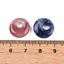 天然石と合成石のミックスドーナツチャーム  染めと染めの混合  14~14.5x4~4.5mm  穴：4mm&nbsp;G-N344-39A