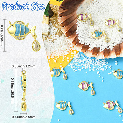 8Pcs 2 Colors Brass Micro Pave Cubic Zirconia Pendants&nbsp;KK-CJ0004-32