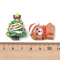 クリスマス オペーク レジン カボション  混合図形  24~33.5x21~29.5x9~12.5mm&nbsp;CRES-Z015-01A