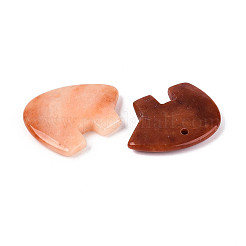 天然レッドアベンチュリン大きなペンダント  ズニ族のクマのチャーム  36~44x48~55x7mm  穴：3~3.5mm&nbsp;G-T144-08C