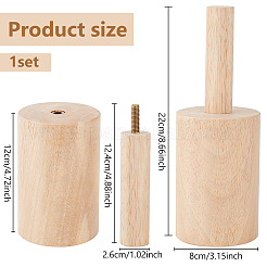 木製カップ型  カップアンビル  磁器セラミック粘土カップ成形ツール  小麦  22x8cm&nbsp;WOOD-WH0022-64
