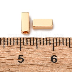 真鍮ビーズ  カドミウムフリー＆ニッケルフリー＆鉛フリー  長方形  18KGP本金メッキ  6x2.5x2.5mm  穴：1.6mm&nbsp;KK-Z112-25G