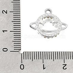 UVメッキ合金クリスタルラインストーンペンダント  惑星チャーム  プラチナ  15.5x18x3mm  穴：2mm&nbsp;RB-CBAD37D-01P
