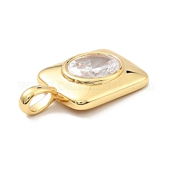 Brass Micro Pave Cubic Zirconia Pendants&nbsp;KK-E015-31G