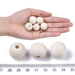Natural Unfinished Wood Beads&nbsp;WOOD-S651-A20mm-LF