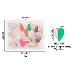 Resin & Wood Two Tone Cabochons&nbsp;DIY-OC0005-40
