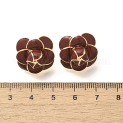 Brass Flower Stud Earrings&nbsp;LS-EJEW-A121-20G