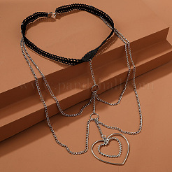 Alloy Sexy Hollow Elastic Multilayer Heart Chain&nbsp;FS-WGB5E69-01
