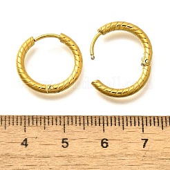 女性用304ステンレスフープピアス  イオンプレーティング（ip）  リング  14KGP本金メッキ  17.5x2.5mm&nbsp;EJEW-M068-11C-G